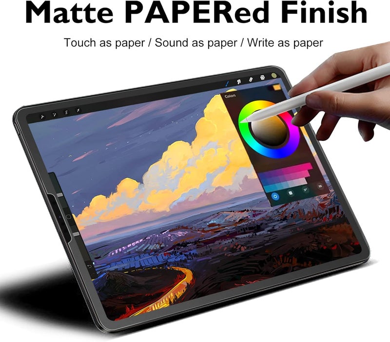 Esanik [2+2 Pack 9H Tempered Papered Glass Screen Protector for iPad Air 5 2022/Air 4 10.9 inch/iPad Pro 11 inch 2022 with Camera Len Protector & Install Frame, Anti Glare, Writing Like on Paper Film - Image 2
